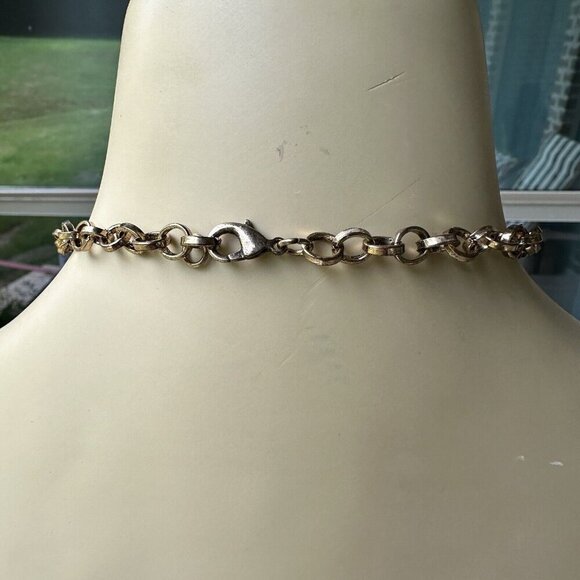 VTG Pendant Necklace 30" Christian‎ Cross Gunmetal Chain Leather Tassel Chunky - Picture 6 of 9